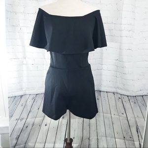 Endless Rose Black Off Shoulder Romper NWT S